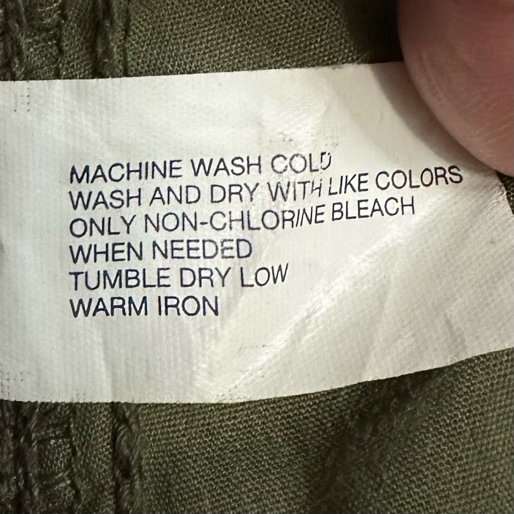 GAP Linen Blend Hadley Stretch Olive Green Capri Women's Pants, 14 - Picture 10 of 11